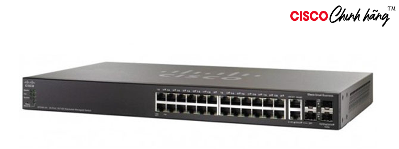 SF500-24P-K9-G5 24pt10/100POE StackManagedSwitch w/GigUplinks REMANUFACTURED