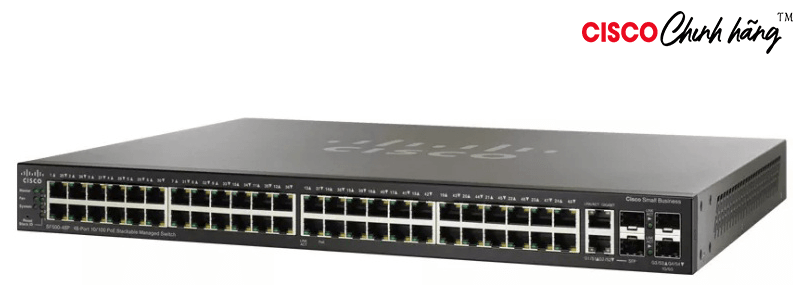 SF500-48P-K9-G5 48pt10/100POE StackManagedSwitch w/GigUplinks REMANUFACTURED