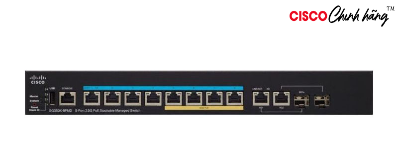 SG350X-8PMD-K9-EU Cisco SG350X-8PMD 8-Port 2.5G PoE Stackable Managed Switch