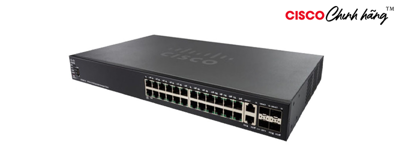 SG550X-24P-K9-EU Cisco SG550X-24P 24-Port Gigabit PoE Stackable Managed Switch