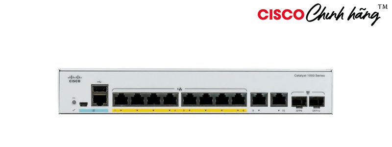 C1000-8T-E-2G-L Catalyst 1000 8port GE, Ext PS, 2x1G SFP