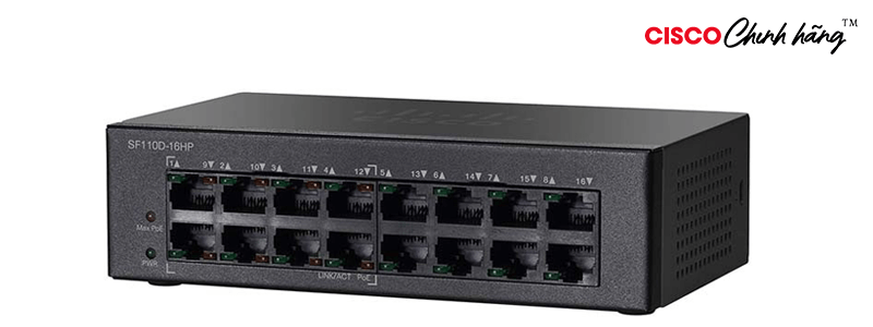 SF110D-16HP CSCO SUP ESS 8X5XNBD SF110D-16HP 16Pt 10/100 PoE Dktop swi