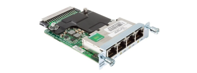 EHWIC-4ESG Four port 10/100/1000 Ethernet switch interface card